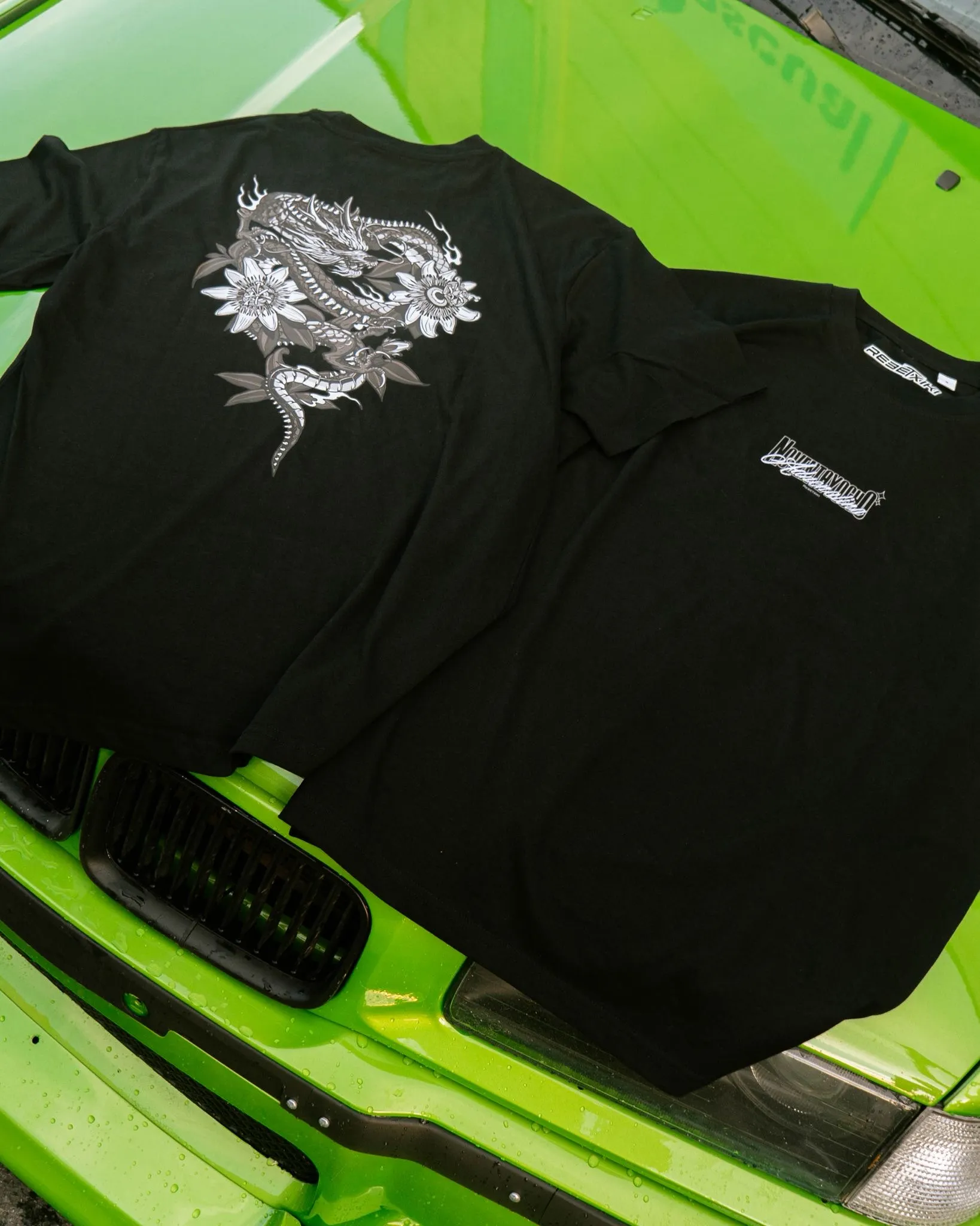 Camiseta ADRENALINA 98 Dragón + flor